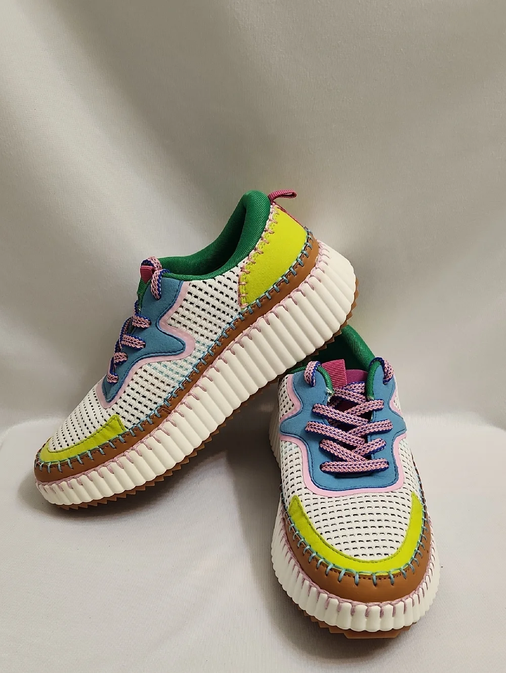 Claudia Ghizzani Cozzy Girl Coachel Multi-Paneled Platform Sneakers (W Size 37)